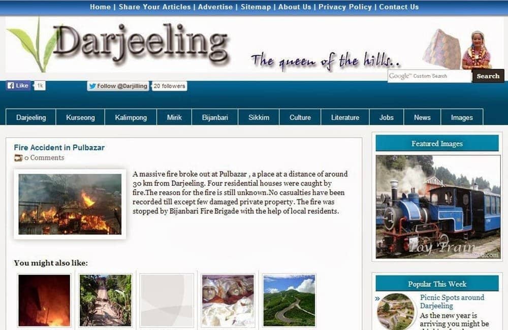 DarjeelingTaxi Website Design