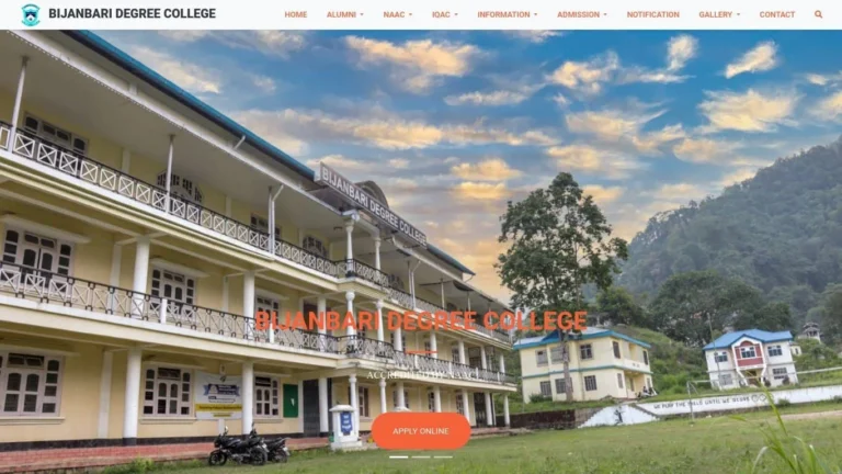 Website design for Bijanbari Degree College campus by Darjeeling Informatics