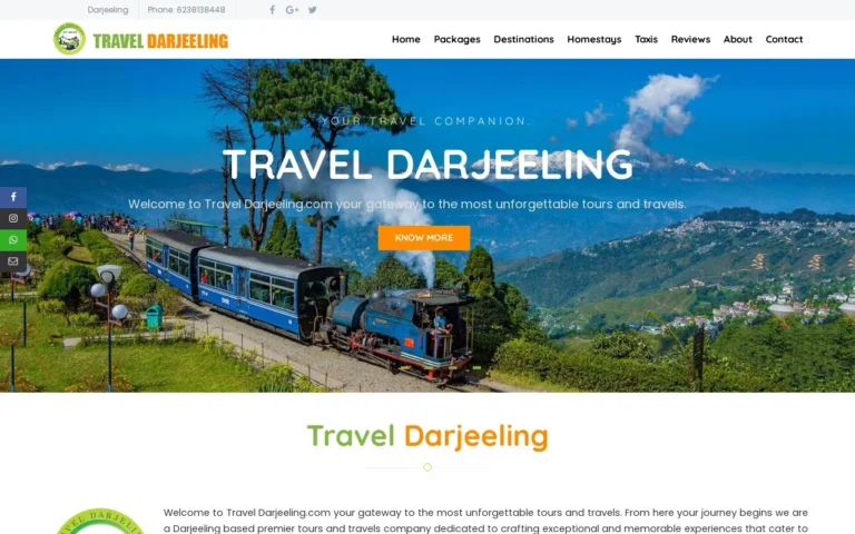 Website design for Darjeeling travel agency by Darjeeling Informatics