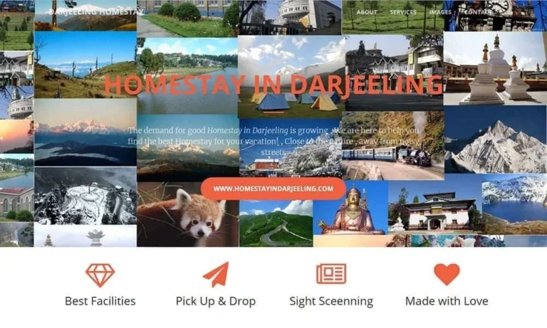 Website design for Homestay in Darjeeling by Darjeeling Informatics
