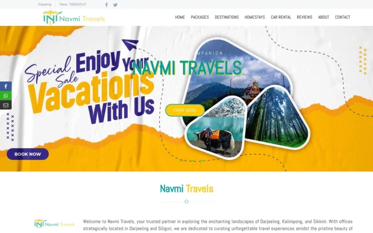 Website design for Navmi Travels by Darjeeling Informatics