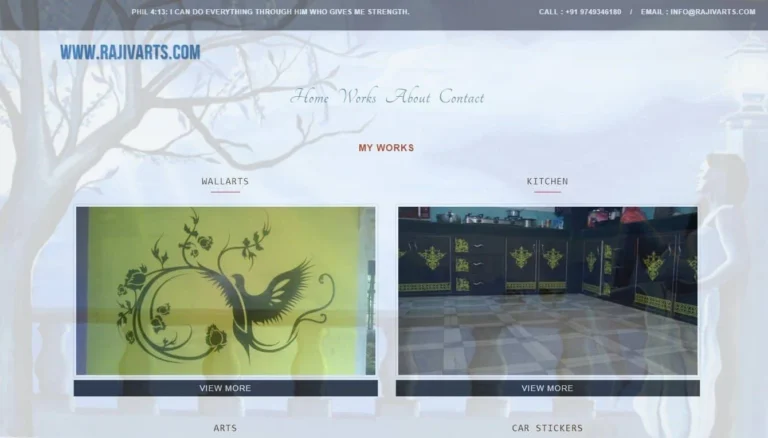 Website design for R Arts by Darjeeling Informatics