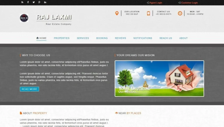 Website design for Raj Laxmi by Darjeeling Informatics