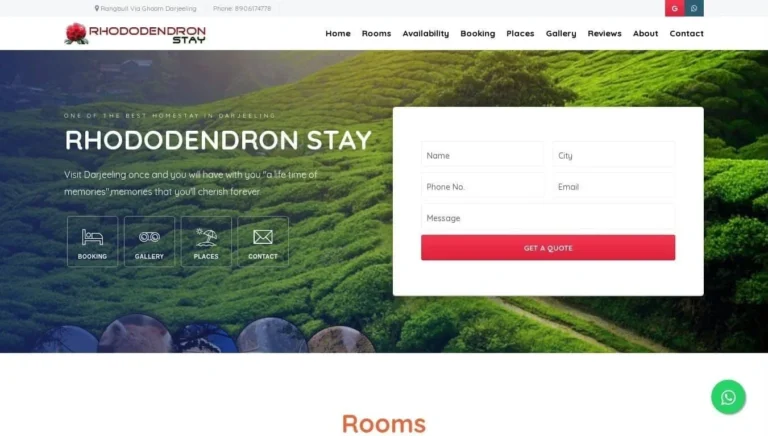 Rhododendron Homestay website design
