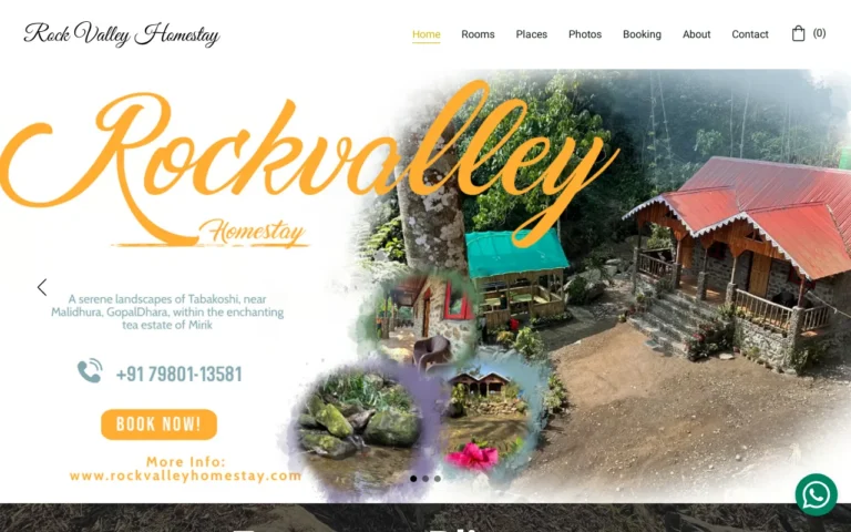 Rock Valley Homestay website design