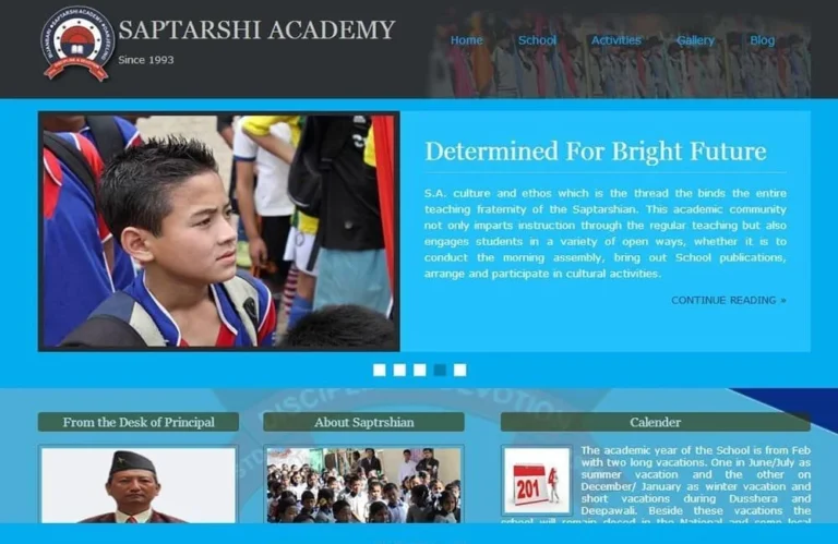 Saptarshi Academy school website design